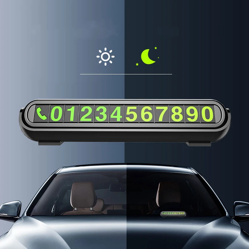 Temporary Car Parking Card with Aromatherapy Telephone Number Card Night Light Car Styling Phone Number Card Hidden Number Plate