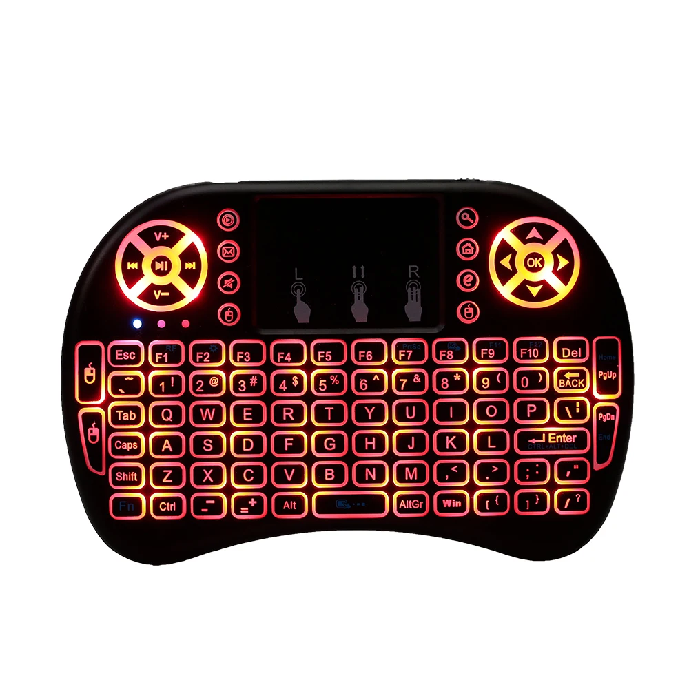 Air mouse Keyboard 2,4G беспроводной РЧ пульт дистанционного управления с подсветкой Мультимедийный пульт дистанционного управления Сенсорная панель перезаряжаемая портативная клавиатура