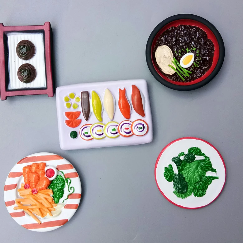 33 Pcs Dollhouse Miniature Tableware Plastic Plate Dishes Set Mini Food JB