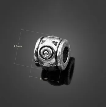 

200pcs Antique Silver Bead Jewelry Charms Pendants -DIY Necklace Bracelet Metal Fashion Accessories 7.1mm X 6.1 mm