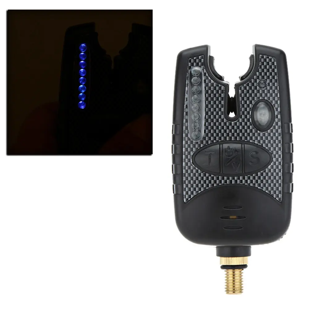 

Lixada 8 LEDs Water Resistant Adjustable Tone Volume Sensitivity Sound Alert Fishing Bite Alarm for Fishing Rod