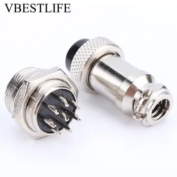 

4Pcs/Lot M16 2/3/5/8Pin Electrical Aviation Plug Screw Type Socket Connector Each Size One Piece
