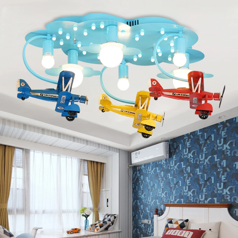 

Free Shipping Children Lights Children Ceiling Lamp Plane Design Decora Bedroom Light E27 110V 220V Remote Controller Included