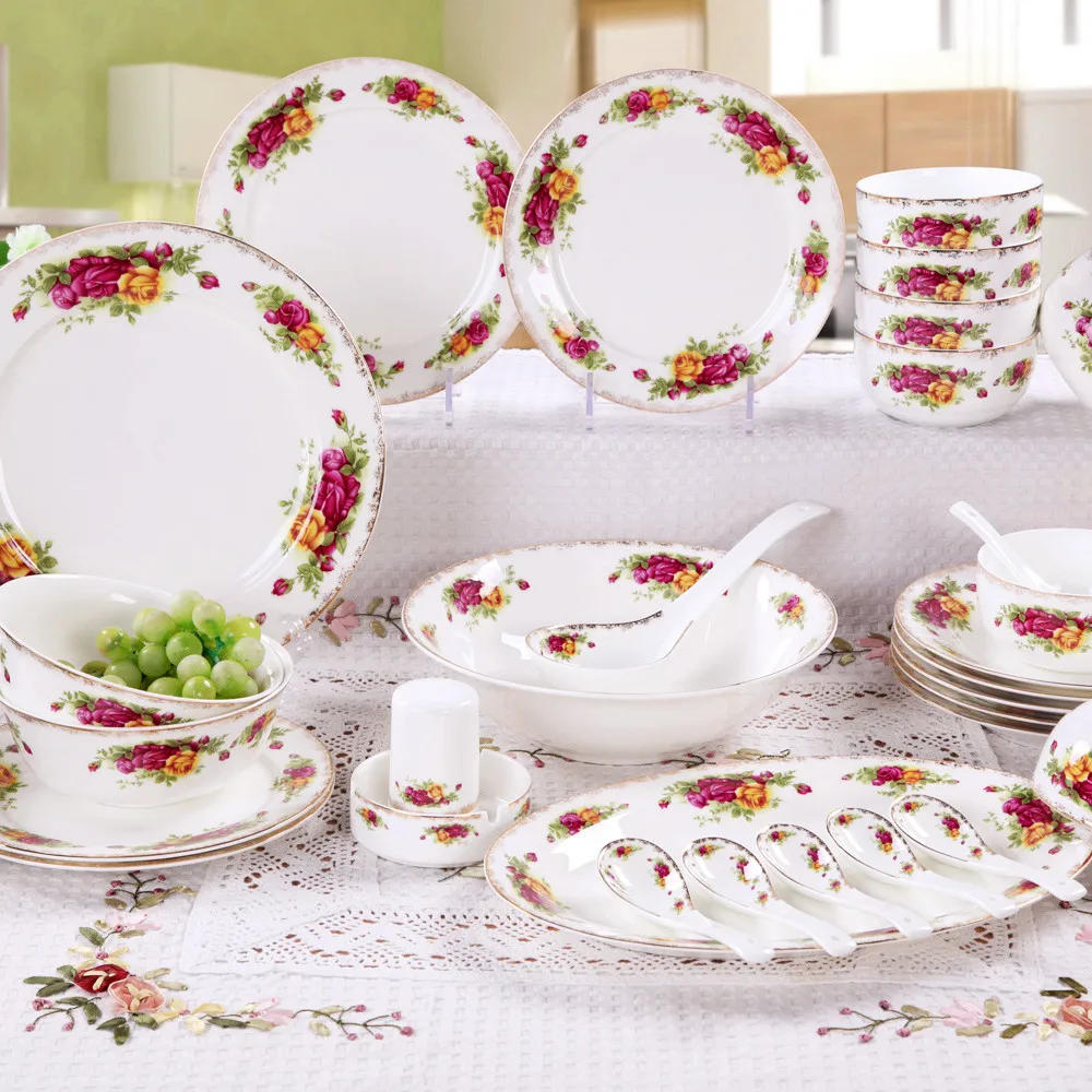 Bone china tableware ceramic tableware bowl spoon porcelain dinnerware