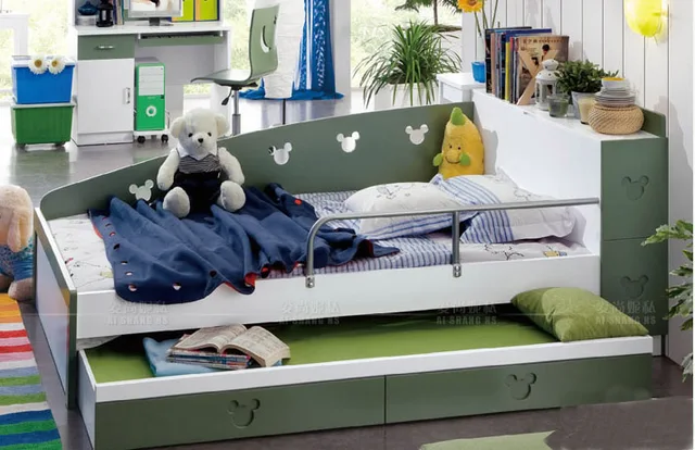 Moderna cama infantil combinación de nido litera superior e inferior de