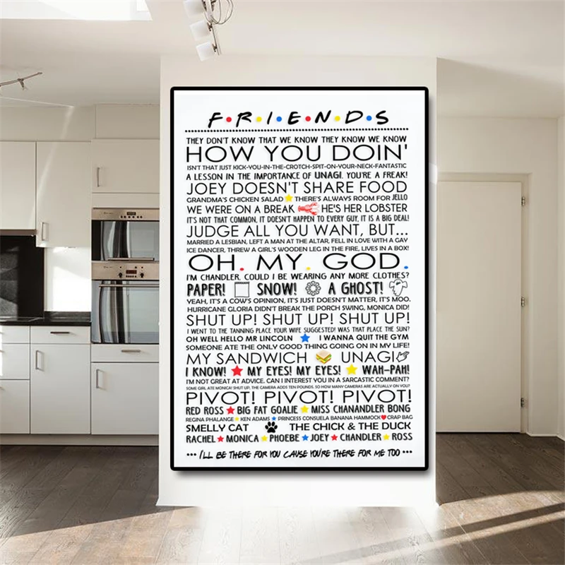 Friends Quotes Central Perk Poster Canvas Painting TV Print Bedroom Home Decor Modern Wall Art Oil Salon HD Picture Framework