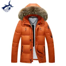 Модный бренд Tace& Shak, новинка, мужская белая куртка на утином пуху, зимний теплый пуховик, Мужское пальто с меховым воротником, мужские зимние куртки