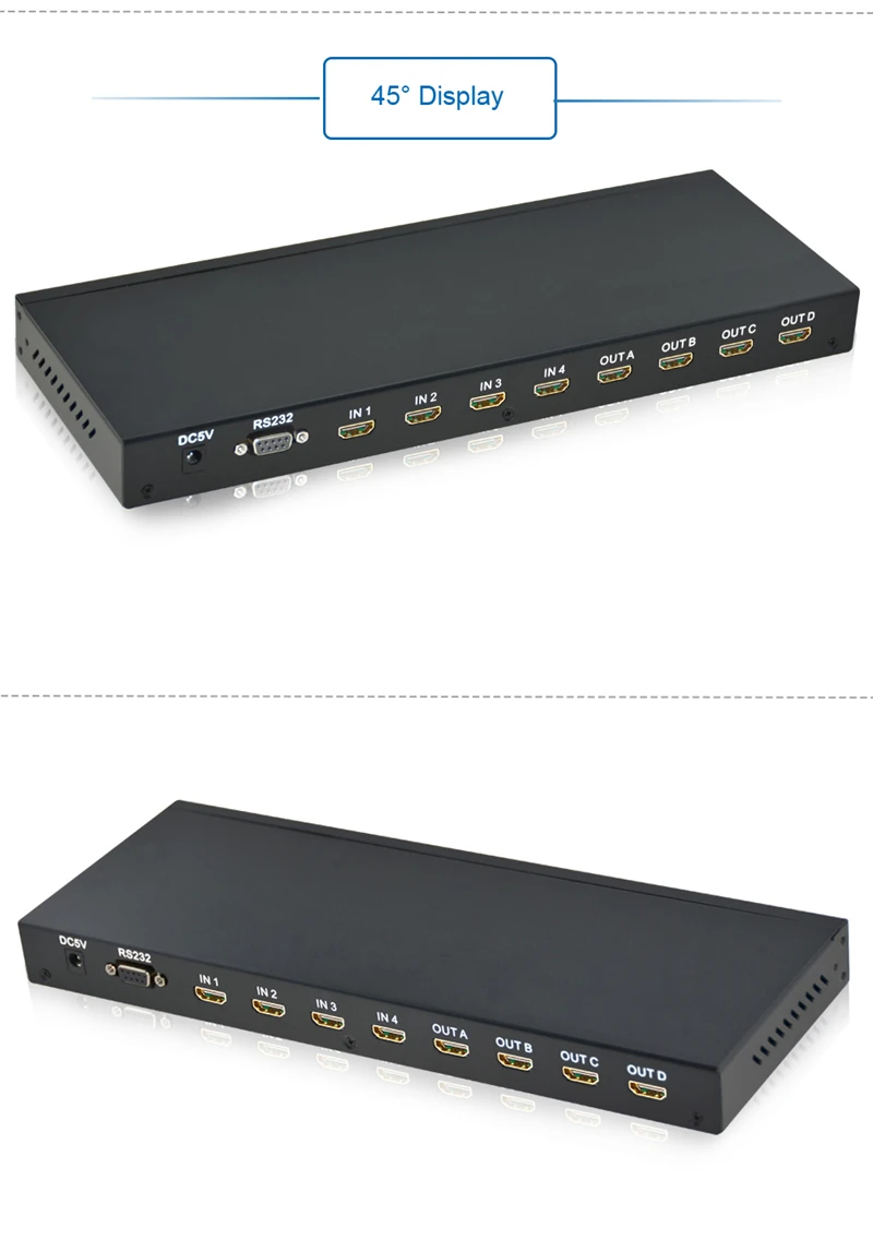 EMK 4x4 HDMI True Matrix 4 input 4 output HDMI Switch Splitter 1.3b support 1920x1080 60Hz with RS232 Remote Control Switch (2)