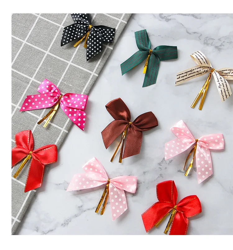 

100pcs/lot Mixed colors big bowknot Sealing wire bakery packing sealing bread cake decoration Wire Twist Tie Free shipping