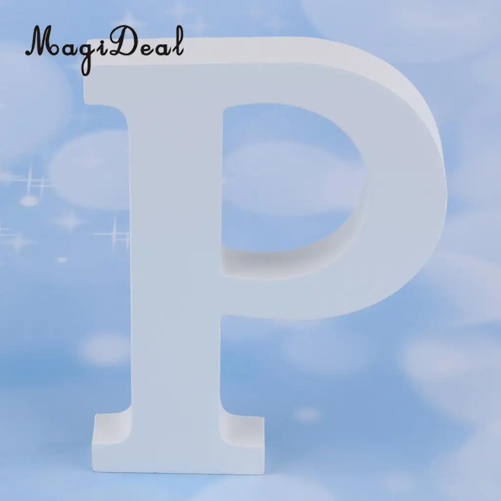 Wooden Alphabet DIY Block Words Sign Hanging Decor Letter for Home Bedroom Office Wedding Party Decor White
