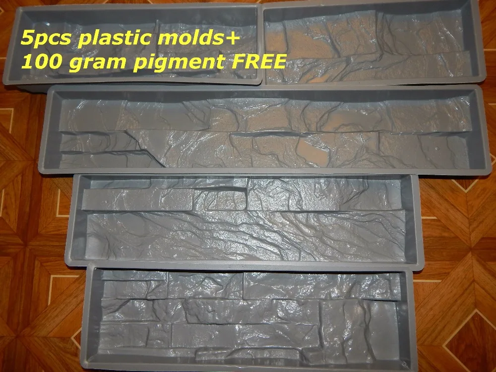 Plastikowe Formy Do Betonu Tynk Płytki Kamienne Na ścianę 5 Sztuk Forma Betonowa Cegła Mold Do Dekoracji Ogrodu Mold For Mold For Concretemold For Garden Aliexpress