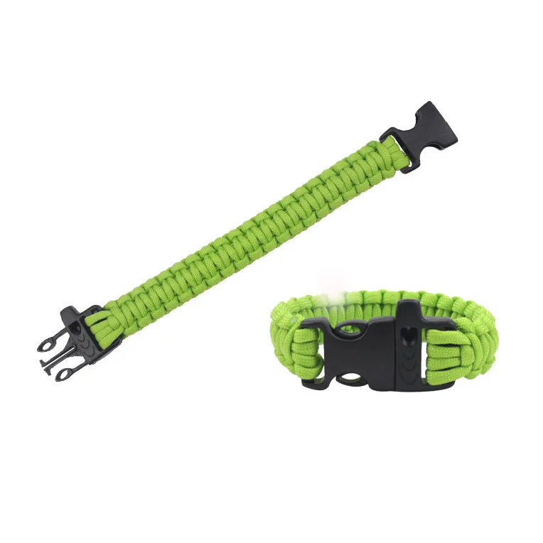 Открытый Отдых Пеший Туризм аварийного Paracord Браслеты со свистком Пряжка Плетеный 550 парашютом Веревка выживания Комплект для Для мужчин Для женщин - Окраска металла: NO 2