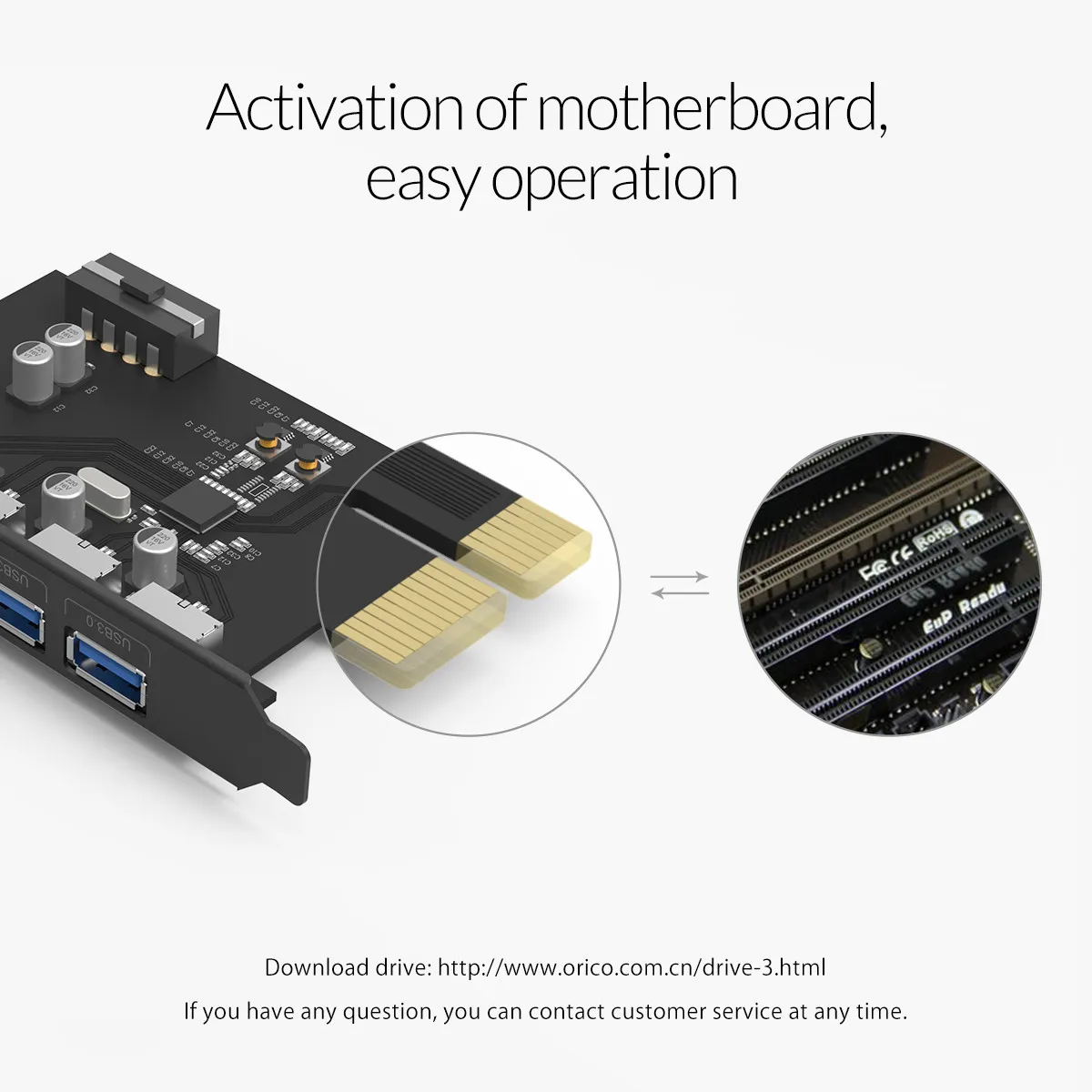 ORICO 4 порта USB3.0 PCI-E Riser Host контроллер карты 3,0 адаптер для USB 3,0 концентратор PCI-E расширитель карты Поддержка Windows, Mac OS