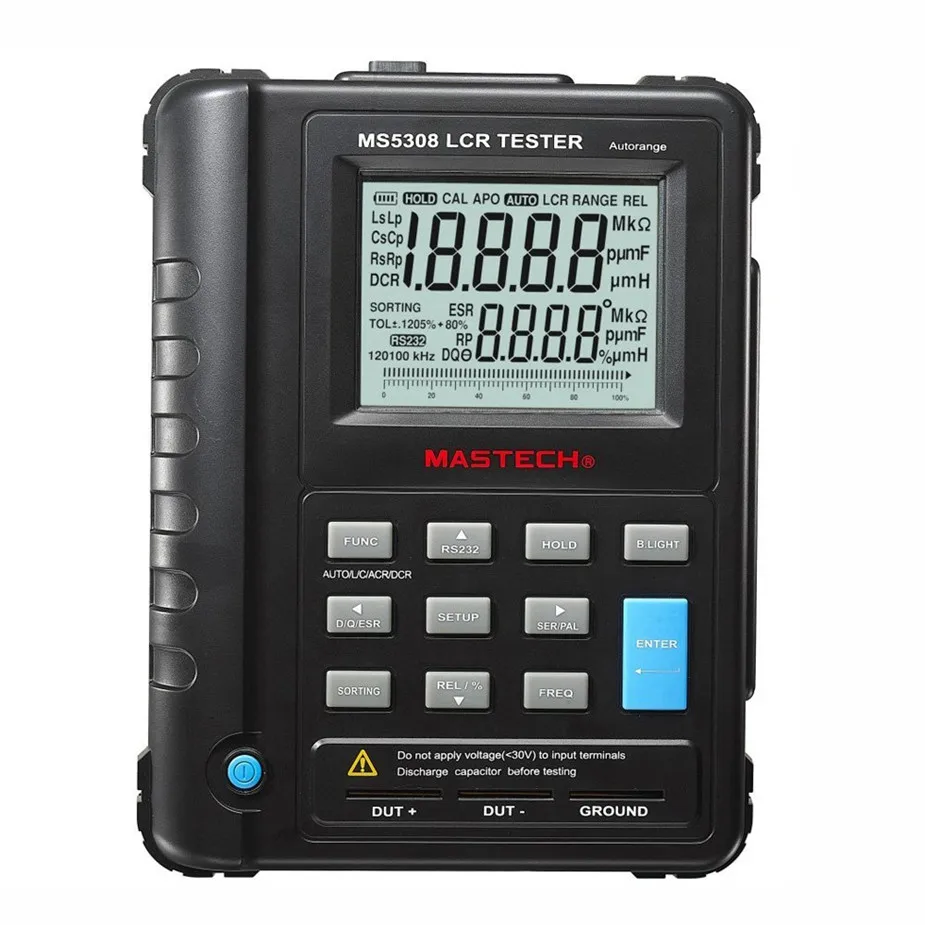 

Mastech MS5308 LCR Meter Portable Handheld Auto Range LCR tester High-Performance 100Khz