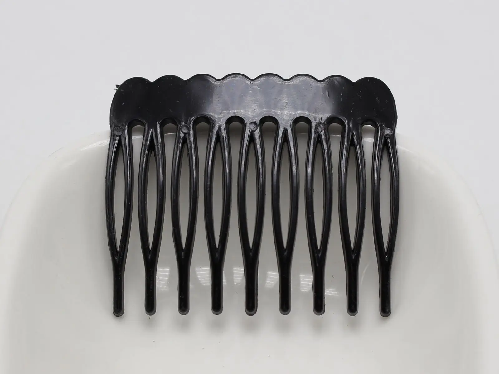 50 Black Plastic Smooth Hair Clips Side Combs Pin Magic Grip Combs 46mm