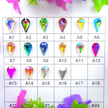 

AB colors 3*6mm 6*10mm 8*13mm waterdrop water drop teardrop pear shape Glass Crystals rhinestone Glue on ornament diy trimming