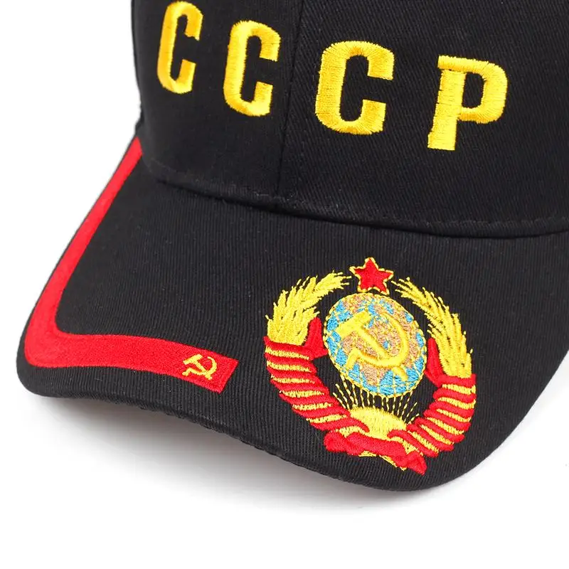 Новинка, CCCP, бейсболка в русском стиле, унисекс, черные, красные Хлопчатобумажные бейсболки с 3D вышивкой, лучшее качество, кепки для гольфа