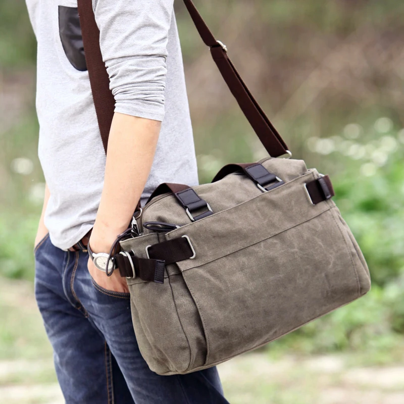 Favocent Брендовые мужские сумки Холщовая Сумка через плечо винтажная Повседневная