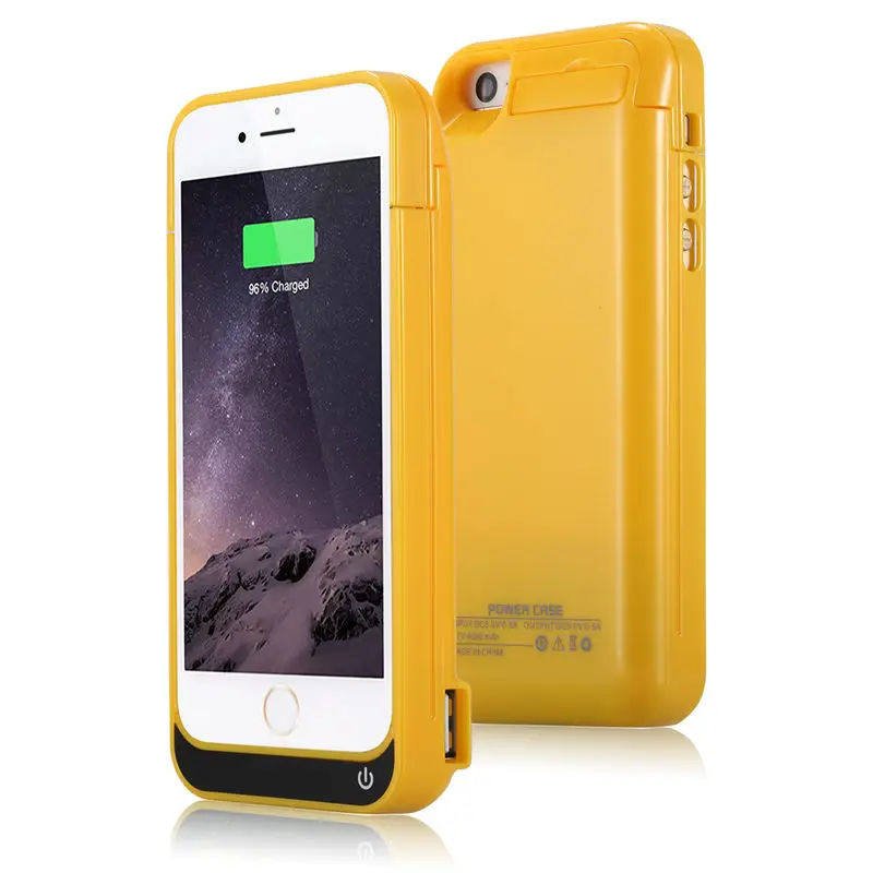 Цвет: желтый 4200 мА/ч 5S чехол для зарядного устройства для iPhone 5C 5 5S SE USB внешний аккумулятор с подставкой Чехол для внешнего аккумулятора запасная зарядка задняя крышка - Цвет: Цвет: желтый
