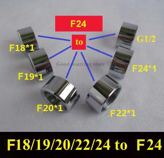

F18/19/20/22/24 brass chrome faucet adapter change to F24 female thread