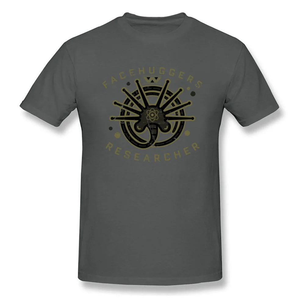 Custom Facehuggers Researcher O Neck T Shirts Summer Autumn Tees Short Sleeve for Men Latest 100% Cotton Normal T-Shirt Facehuggers Researcher carbon