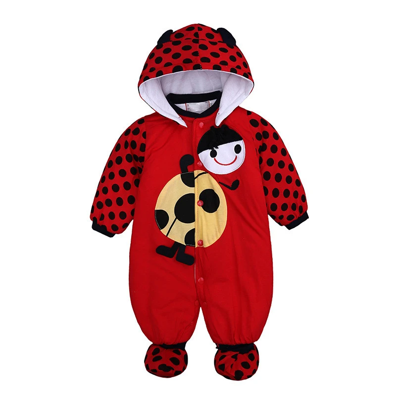 Baby Bodysuits Fur 0-9Months/Autumn Winter Baby Girls Boys Rompers Cartoon Cute Thick Warm Hooded Jumpsuits Newborn Clothes Infant Clothing vintage Baby Bodysuits