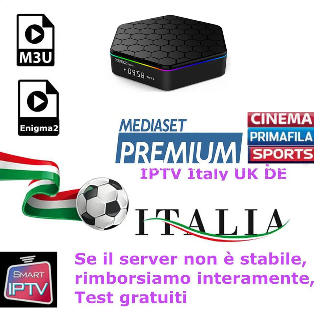 

Best Italia IPTV M3u Subscription Iptv Italy UK German Albania Mediaset Premium VOD For Android Box Enigma2 Smart TV VLC