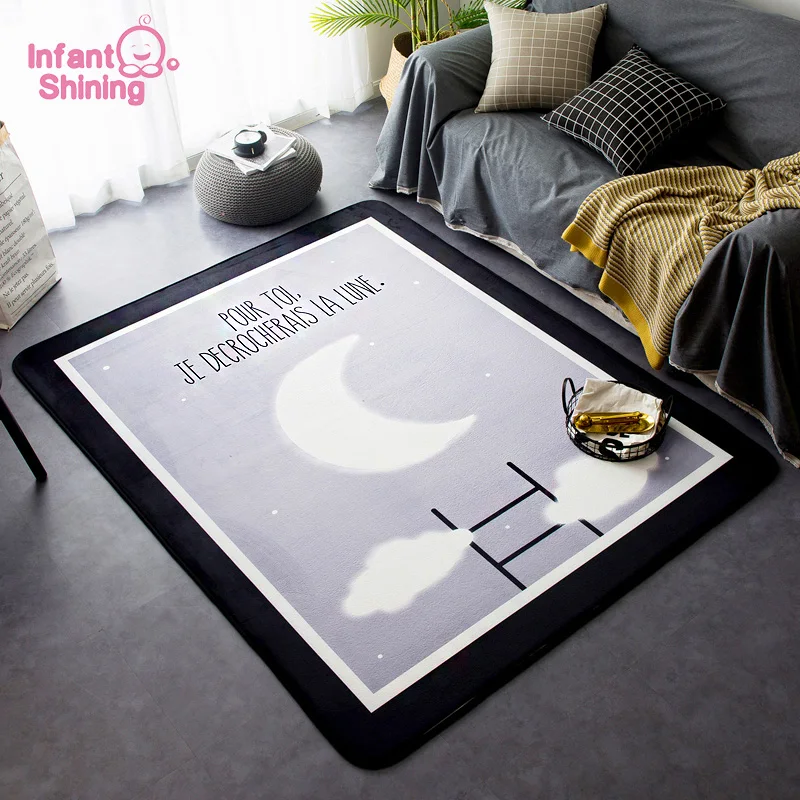 

Infant Shining Baby Play Mat 145X200CM 1.5CM Thickness Carpet Short Plush Living Room Blanket Machine Washable Rug