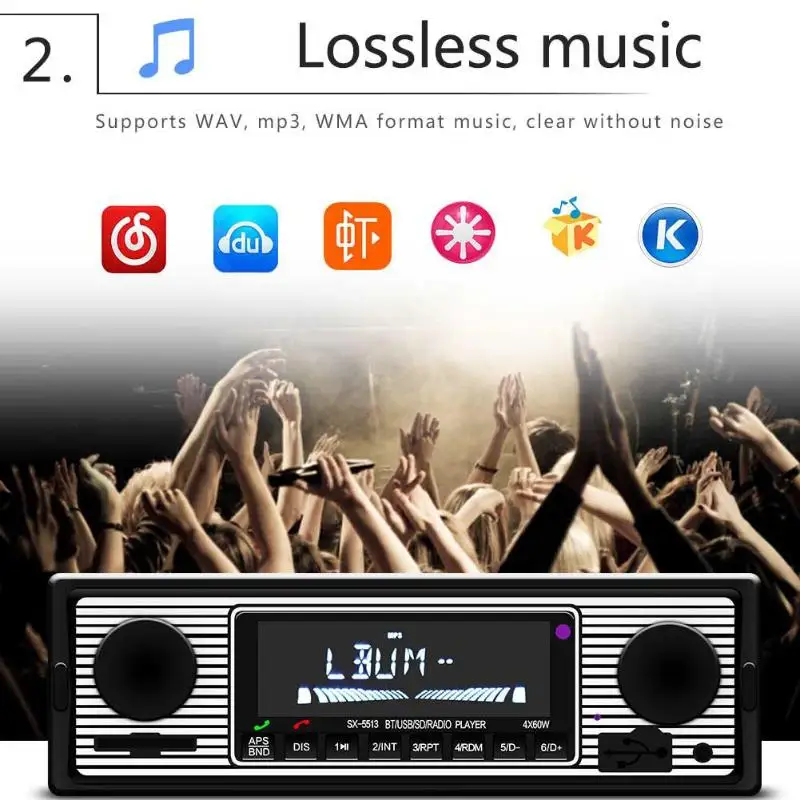 

SWM 5513 LCD Car Stereo MP3 Player FM Radio Bluetooth 4.0 USB AUX Input