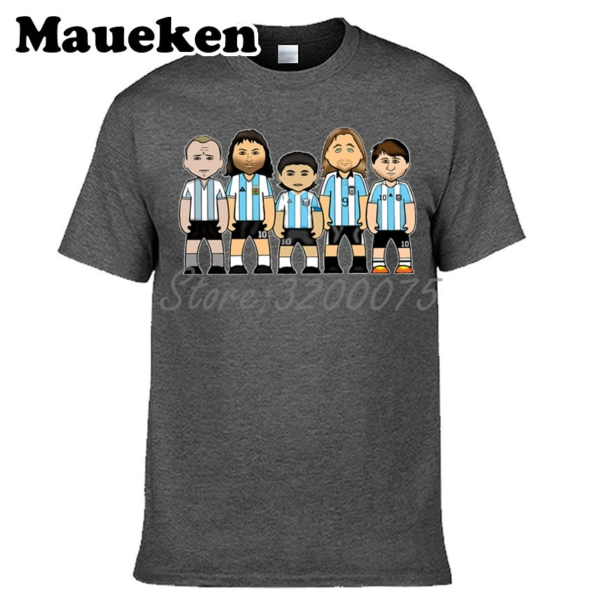 Мужская самая большая из легенд Аргентины Габриэль батиштута Lionel Messi Diego Maradona Mario Kempes Футболка мужская футболка W0523029 - Цвет: 4