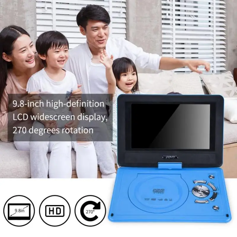 

9.8 Inch Portable High-definition Swivel Screen Car DVD Player VCD CD AVI