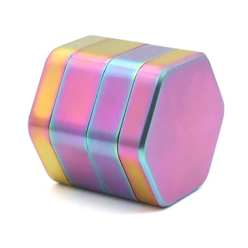 

Creative 58mm 4 Layers Tobacco Grinder Rose Gold and Rainbow Color Spice Pollen Hand Muller Metal Zinc Alloy Good Herb Grinder