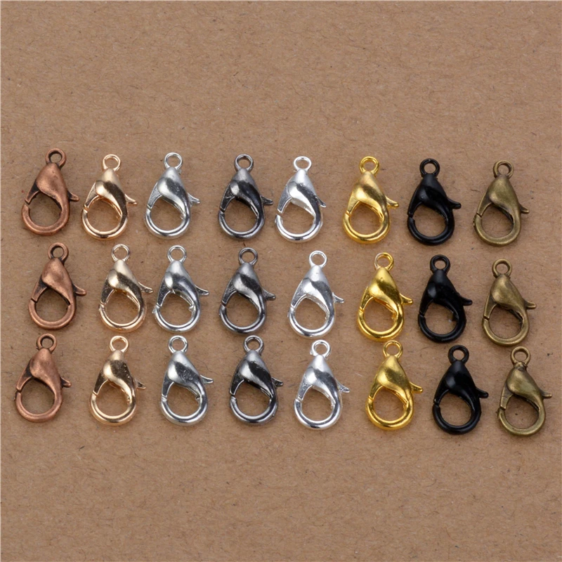 Застежки карабины для ожерелья 50 шт./лот 10 12 мм 8 цветов|parrot clasps|lobster clasplobster clasp hooks |
