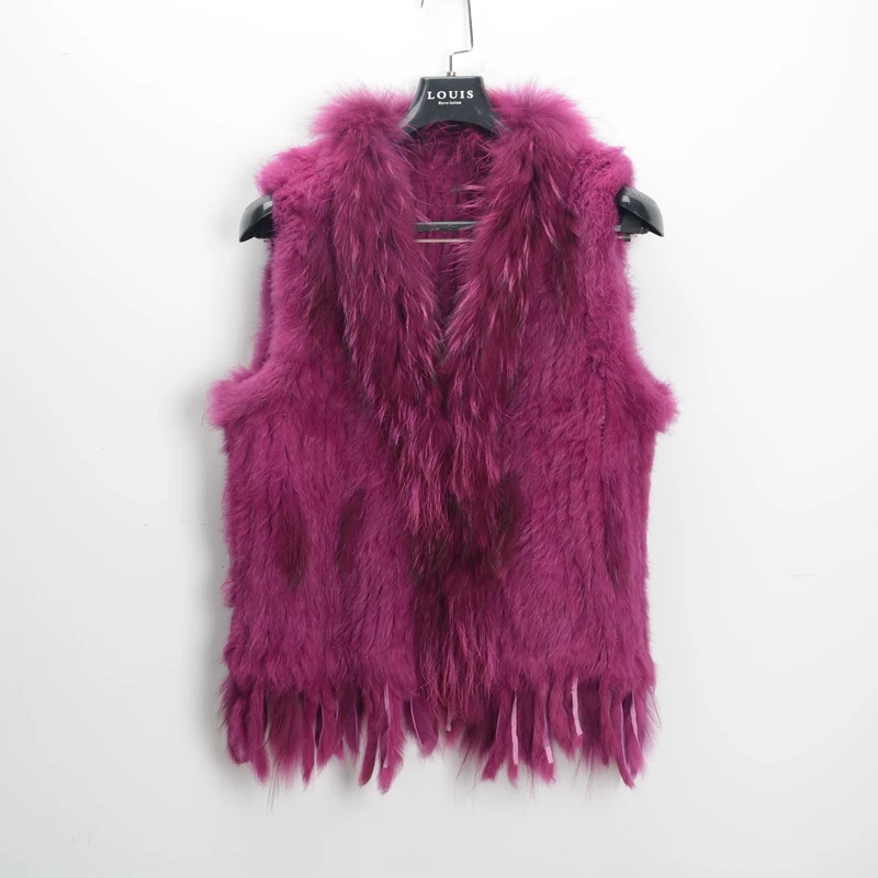 Жилет из натурального меха кролика 17 цветов E1000|raccoon dog fur|real furvest rabbit |