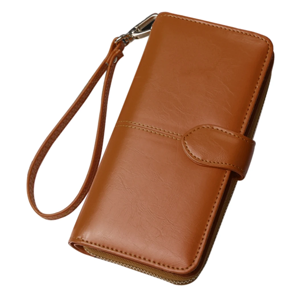 New Portable Women Ladies Leather Long Coin Pocket Wallet Zipper Purse Case Phone Clutch Handbag ...