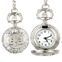 Модные мужские и женские винтажные кварцевые карманные часы унисекс свитер часы на ремешке с цепочкой ожерелье сова кулон часы подарки LL@ 17