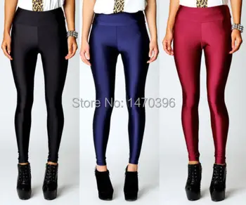 

Hot Women High Waist Stretch Skinny Shiny Spandex Leggings