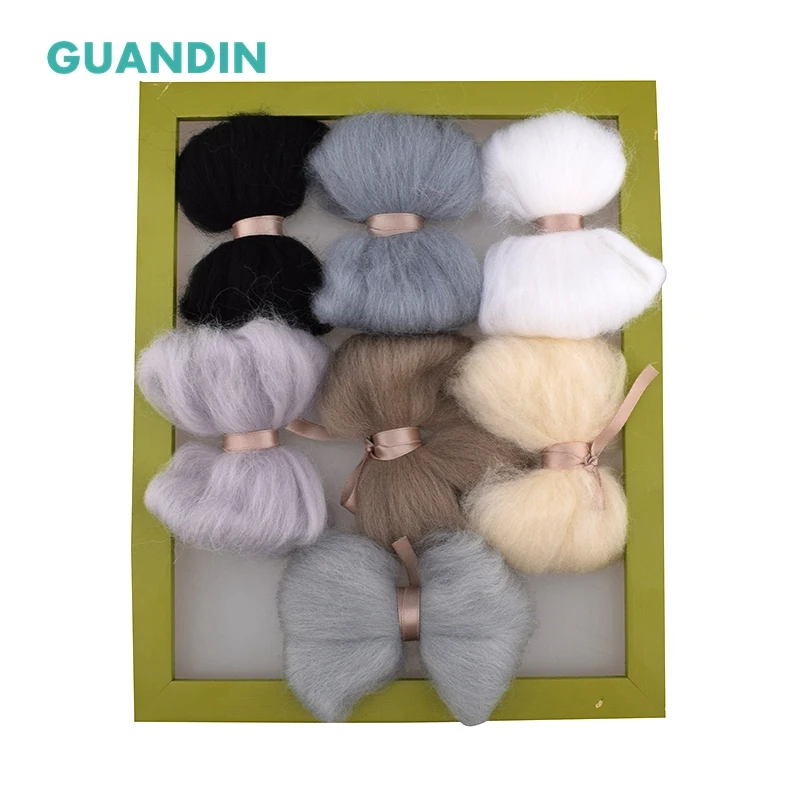 

GuanDin,Non-Finished Wool Felt of DIY/Needlework/Felting/Handmade 1Color/Set,Solid Color Poked Wool Felt,Gray System Pattern