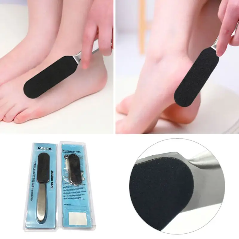 

Pedicure Callus Remover Stainless Steel Foot Rasp File 10 Double-Sided Replacement Grits Pad Easy Heel Scrubber