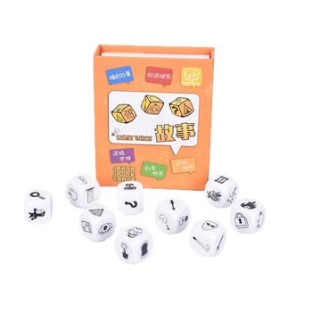 

9Pcs Story Dice Puzzle Board Game Telling Story Book Family/Party/Friends Parents with Children Funny English Game