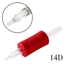14DT "(25 мм) 20 шт. красный одноразовый зажим для нанесения татуировки трубки с наконечниками профессиональные аксессуары для татуировки оборудование расходные материалы для машин