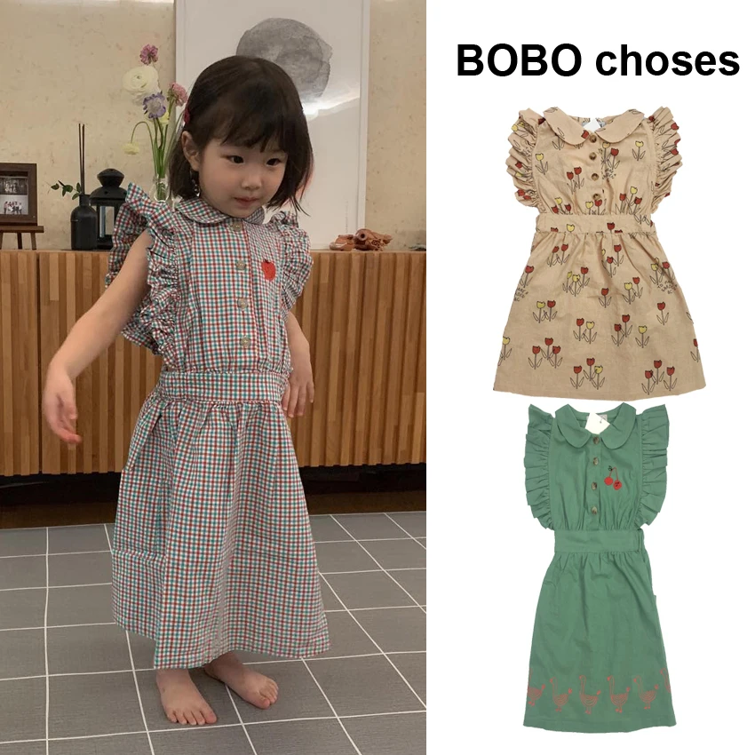 

Pre-sale High Quality BOBO Floral Dresses for Kids Girls Spaghetti Strap Jumpsuit Bodysuit Pants Princess Sleeveless Dress