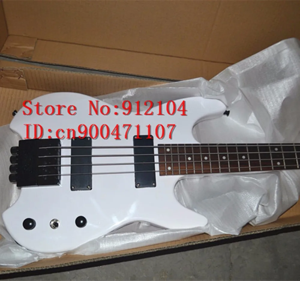 

free shipping new Big John headless electric bass guitar in white with basswood body made in China F-3034