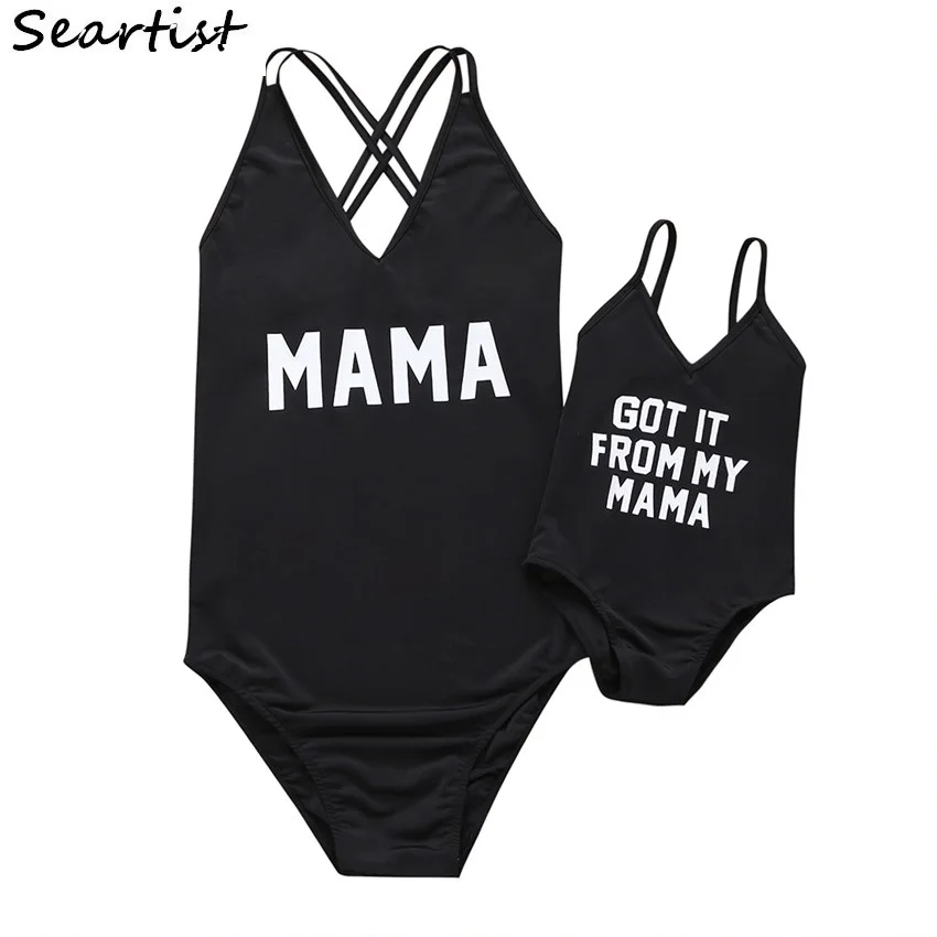 Seartist/Новинка года, купальник для мамы и дочки, купальники для родителей и детей, купальники для мамы и дочки 35