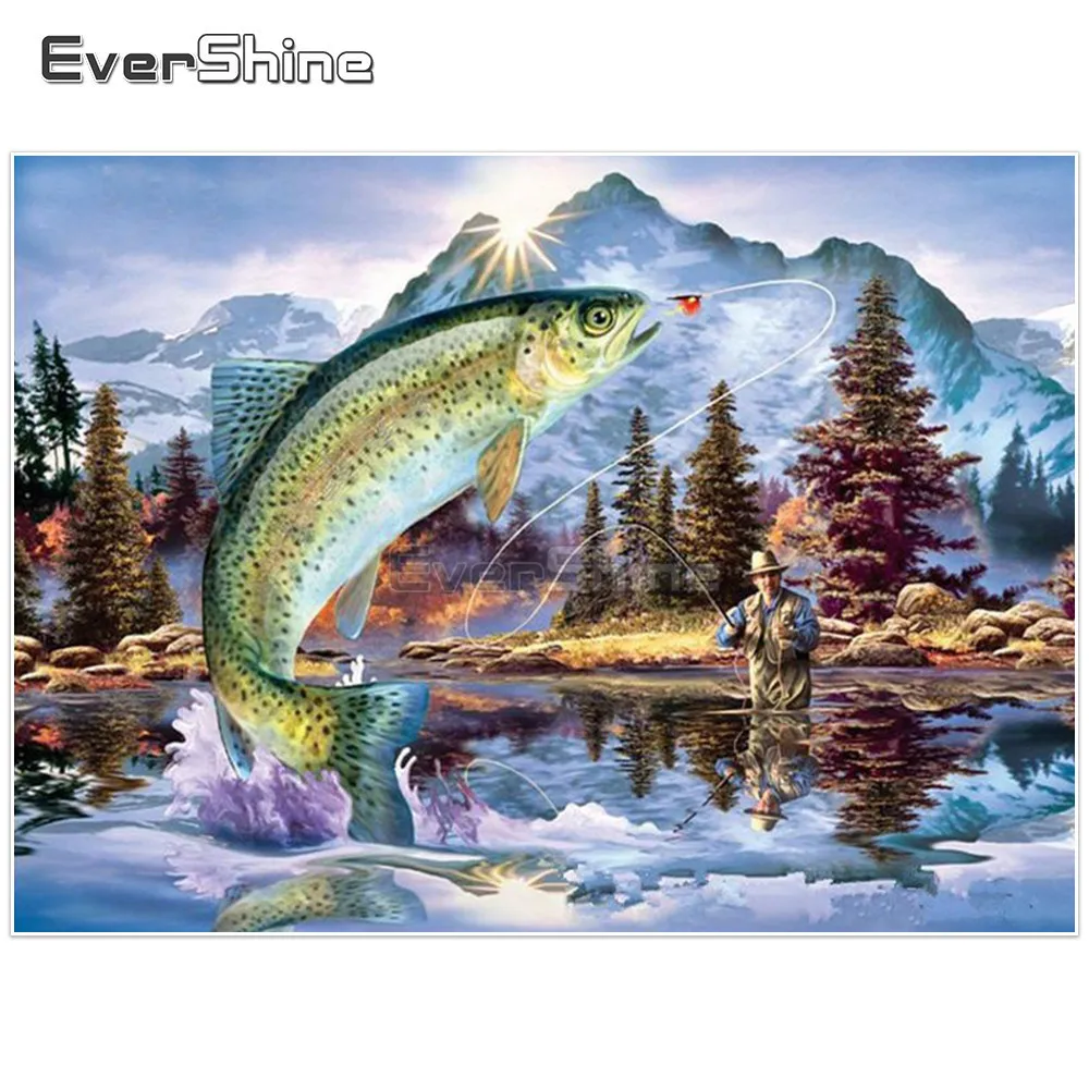 

EverShine Diamond Embroidery Full Kit Landscape Diy Diamond Painting Cross Stitch Home Decor Pictures Rhinestones Mosaic Sale
