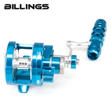 BILLINGS морская металлическая круглая рыболовная лодка катушка для ловли на лодке, тянущаяся мощность 25 кг, два скоростных алюминиевого сплава, корпус, морской Троллинг, отсадка