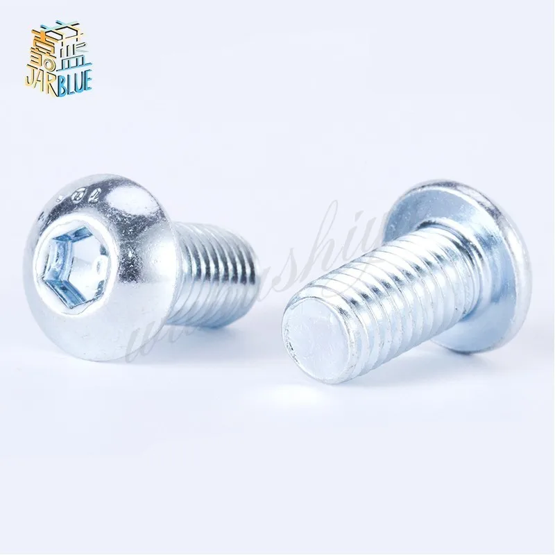 10PCS Within 10.9 Galvanized Pan Head Round Head Hex Bolts M4
