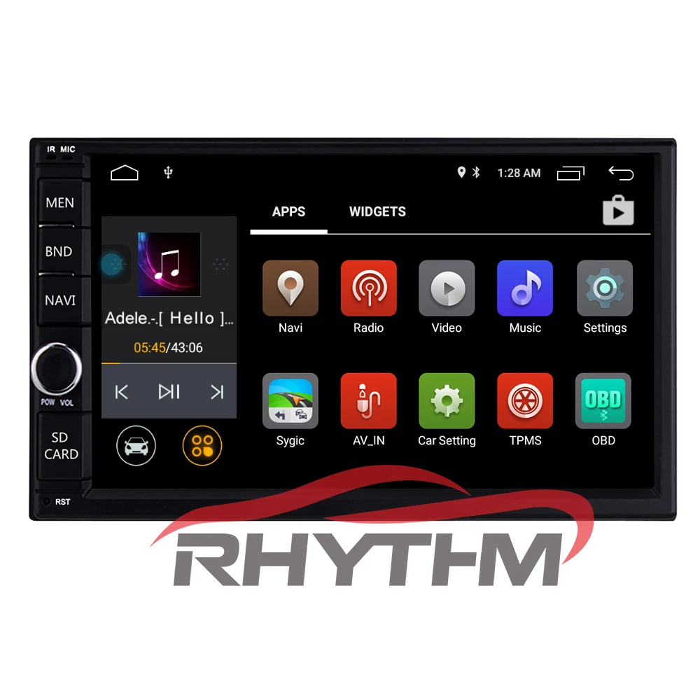 2din Android 9,0 2G+ 16G автомобильный стерео DVD Радио gps+ Wifi+ Bluetooth+ четырехъядерный+ "+ 1024*600 экран+ зеркальная связь+ FM+ AM+ RDS+ SWC Универсальный