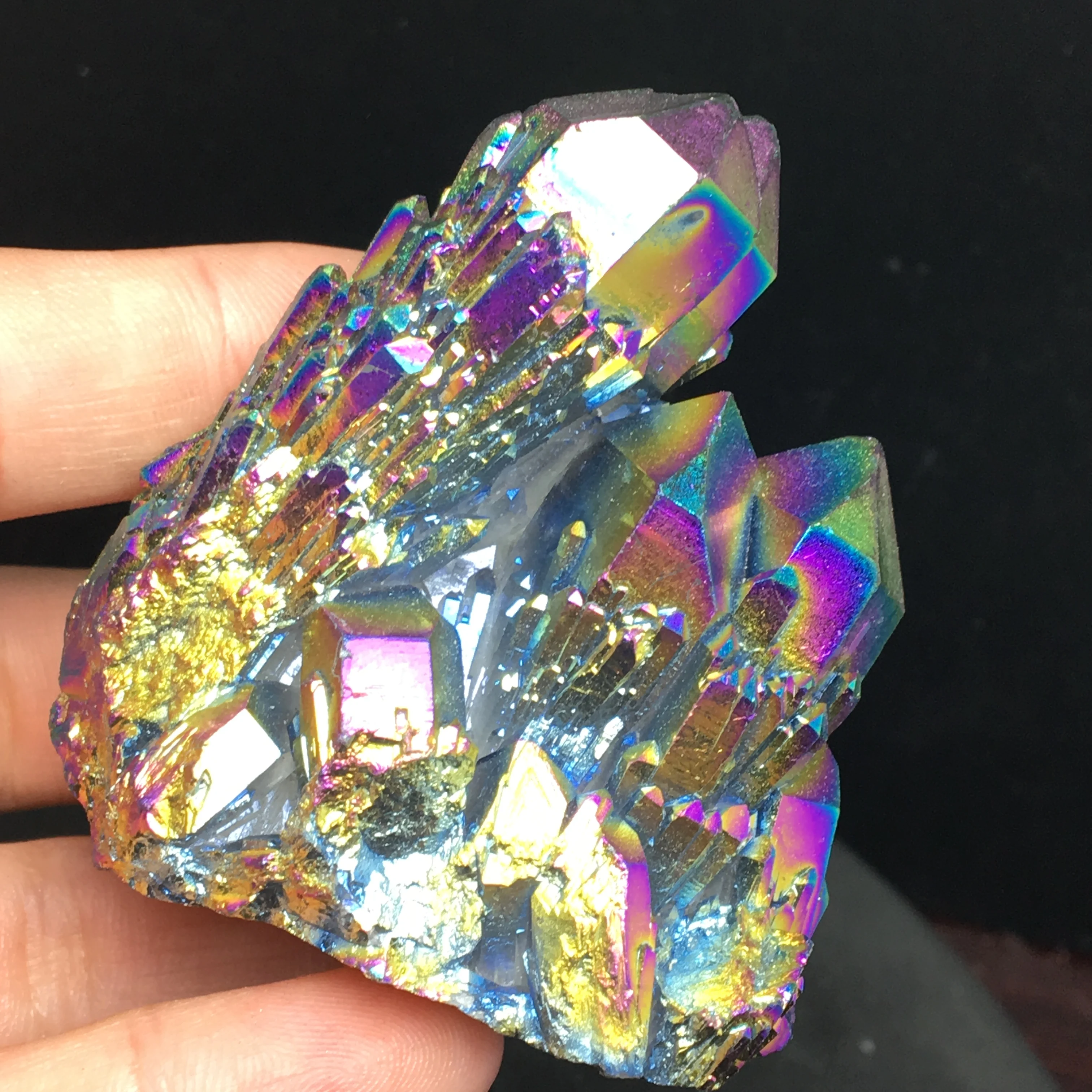 Aura кварцевый кластер Ангел Аура натуральный кварцевый кристалл Друза геодные образцы минералов для исцеления чакр с помощью рейки