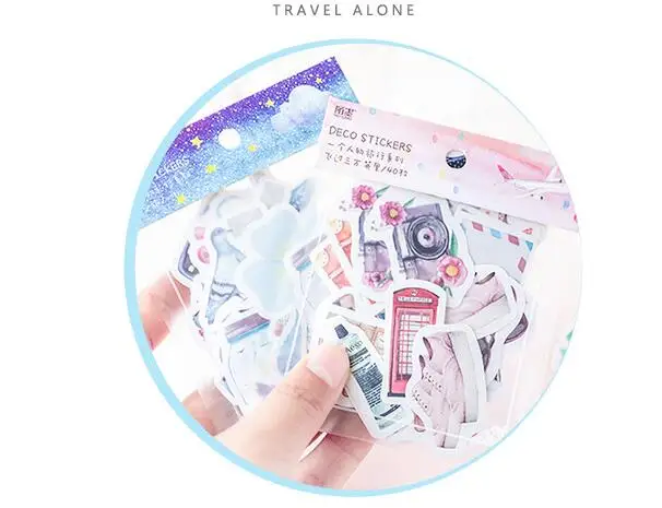Путешествия по всему миру милые акварельные модные наклейки пасты упаковка 40 шт./лот Фламинго Цветы морские прицелы ура